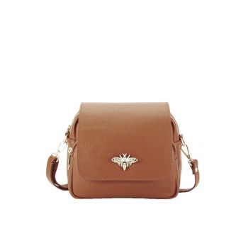 Geanta mica din piele naturala 1502 122 Camel 13509