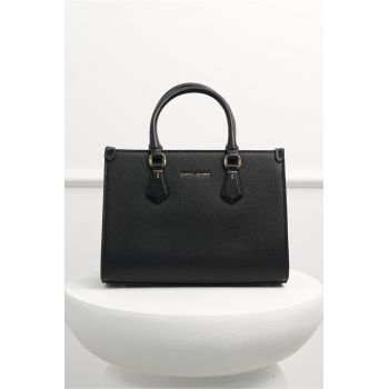 Geanta neagra office patrata din piele ecologica