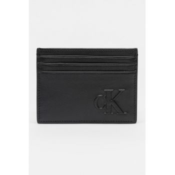 Portcart de piele cu logo stantat