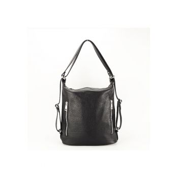 Rucsac din piele naturala 2 in 1 negru Lucia 121 10009