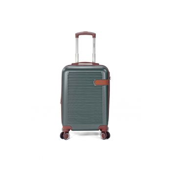 Troler mediu extensibil  BZ 5824 - ABS - 65x42x25 cm - cifru - 4 roti duble 360° - verde inchis
