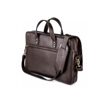 Geanta barbateasca din piele pentru laptop  SL04 Waterford Maro