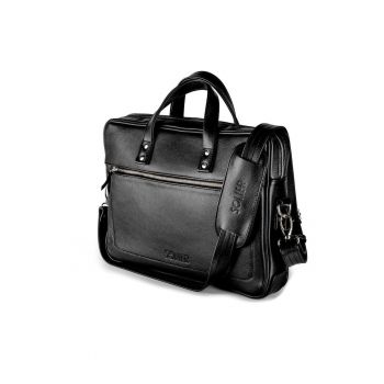 Geanta barbateasca din piele pentru laptop  SL04 Waterford Negru