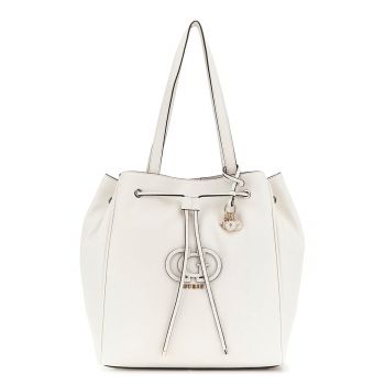 Geanta bucket de piele ecologica cu accesoriu logo