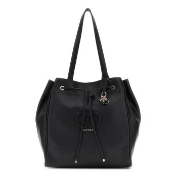 Geanta bucket de piele ecologica cu accesoriu logo