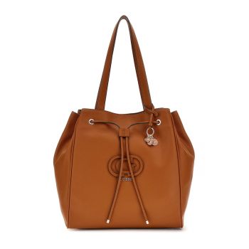 Geanta bucket de piele ecologica cu accesoriu logo