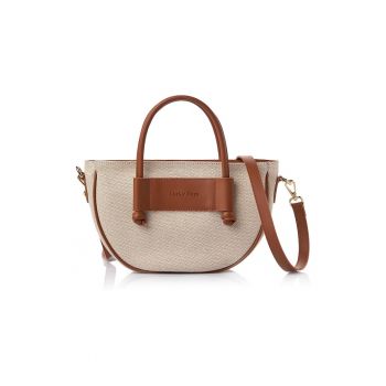 Geanta crossbody cu garnituri din piele ecologica