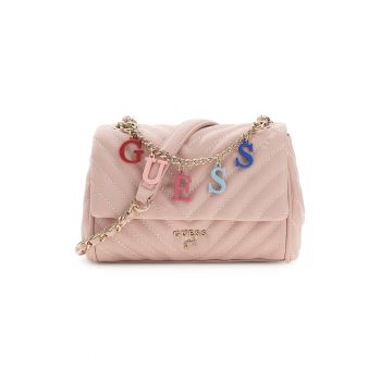 Geanta crossbody cu logo si aspect matlasat