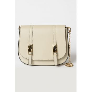 Geanta crossbody de piele cu clapa