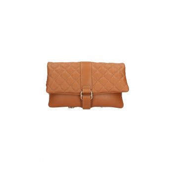 Geanta crossbody matlasata din piele cu bareta din lant