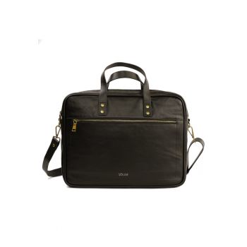 Geanta de laptop din piele  SL05 NEWBRIDGE - maro inchis