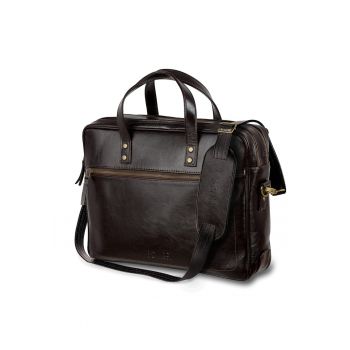 Geanta de laptop din piele  SL05 NEWBRIDGE - maro inchis