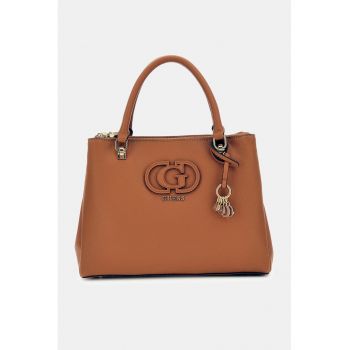 Geanta de piele ecologica cu maner si accesoriun logo
