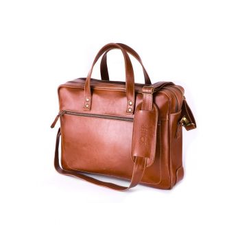 Geanta din piele pentru laptop cu aspect  SL05 Newbridge Maro Vintage