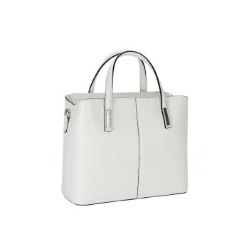 Geanta mare din piele naturala 8922 - Alb