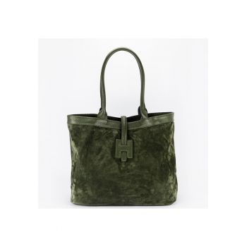Geanta mare kaki dama din piele naturala 1896 M9 18088