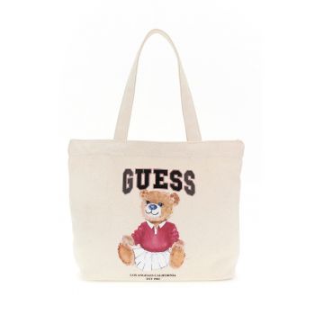 Geanta shopper cu imprimeu logo