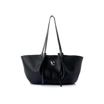 Geanta shopper din piele ecologica cu logo metalic