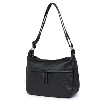 Poseta din piele naturala Amelia neagra