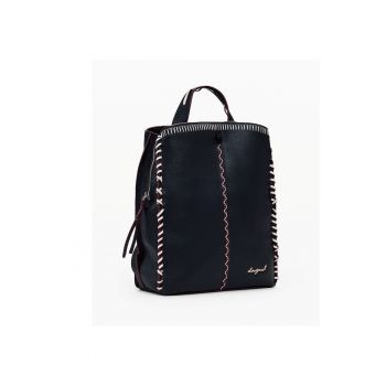 Rucsac de dama -  seria Manhattan Pespuntes - Negru