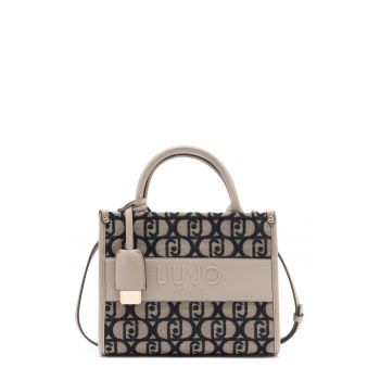 Geanta crossbody cu model jacquard si logo
