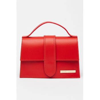 Geanta crossbody de piele cu bareta detasabila