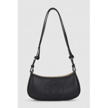 Geanta crossbody de piele cu logo perforat