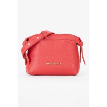 Geanta crossbody de piele ecologica cu logo metalic