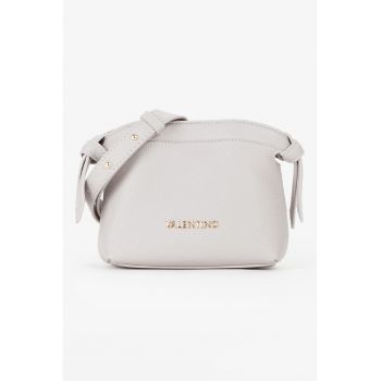 Geanta crossbody de piele ecologica cu logo metalic