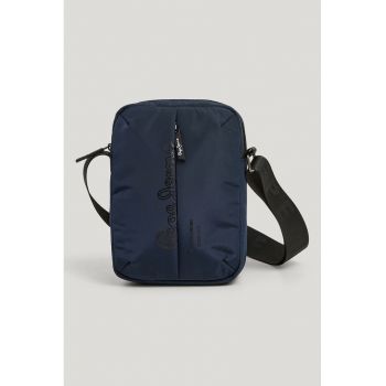 Geanta crossbody din material textil cu fermoar