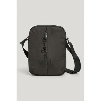 Geanta crossbody din material textil cu fermoar
