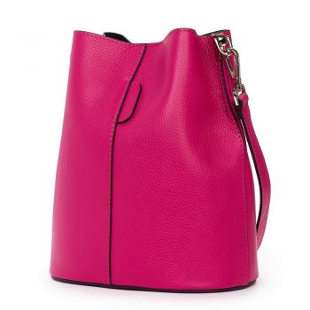Geanta dama din piele naturala Mimosa fucsia