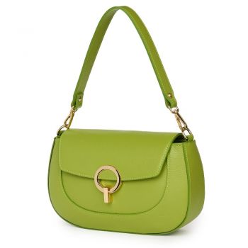 Geanta dama din piele naturala Rosalia verde deschis