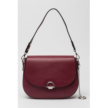 Geanta de piele cu accesoriu logo