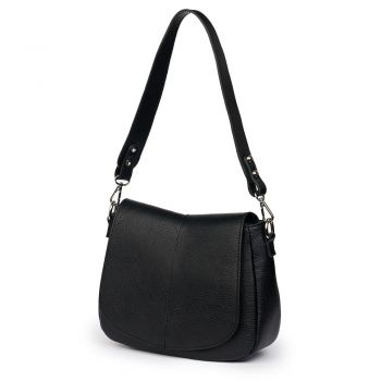 Geanta din piele naturala Roberta neagra