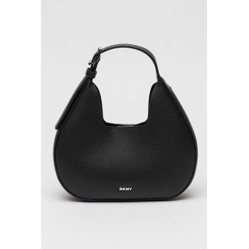 Geanta hobo de piele ecologica cu logo discret metalic