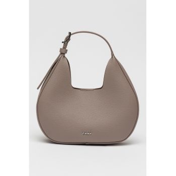 Geanta hobo de piele ecologica cu logo discret metalic