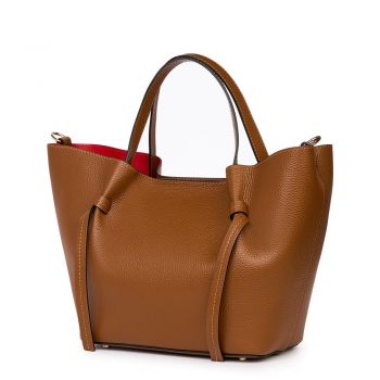 Geanta shopper din piele naturala Veronica coniac