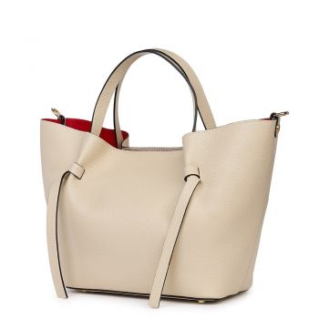 Geanta shopper din piele naturala Veronica crem
