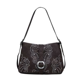 Medium faux leather buckle bag