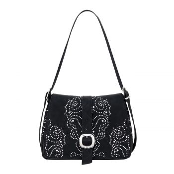 Medium faux leather buckle bag