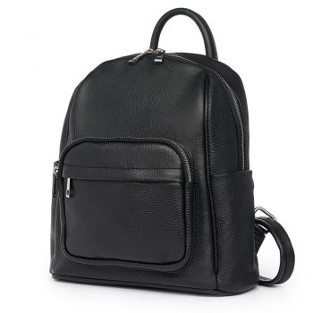 Rucsac din piele naturala Vicenzo negru