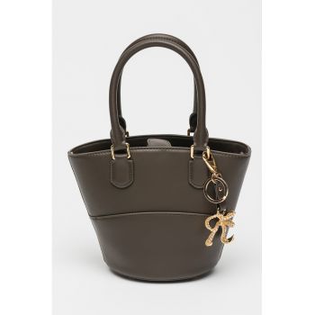 Geanta bucket din piele cu talisman cu Maro