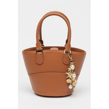 Geanta bucket din piele cu talisman cu Maro