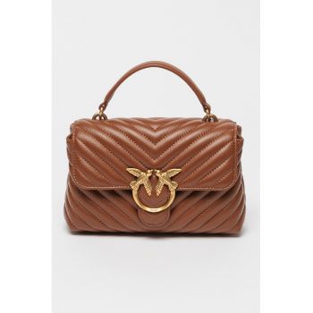 Geanta crossbody de piele cu aspect matlasat Love Lady