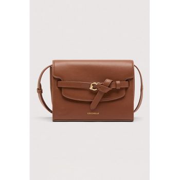 Geanta crossbody de piele cu bareta decorativa
