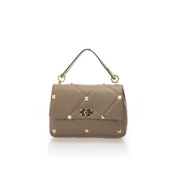 Geanta crossbody - de piele cu tinte