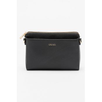Geanta crossbody de piele ecologica cu aspect saffiano