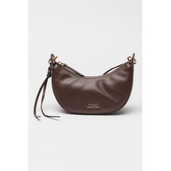 Geanta crossbody de piele in froam de semiluna