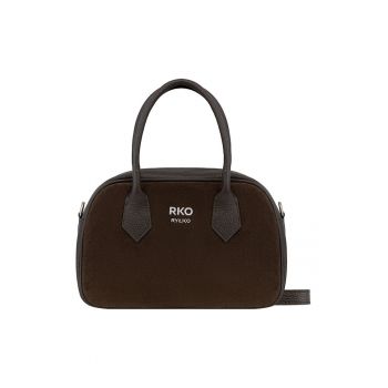 Geanta crossbody de piele si piele intoarsa